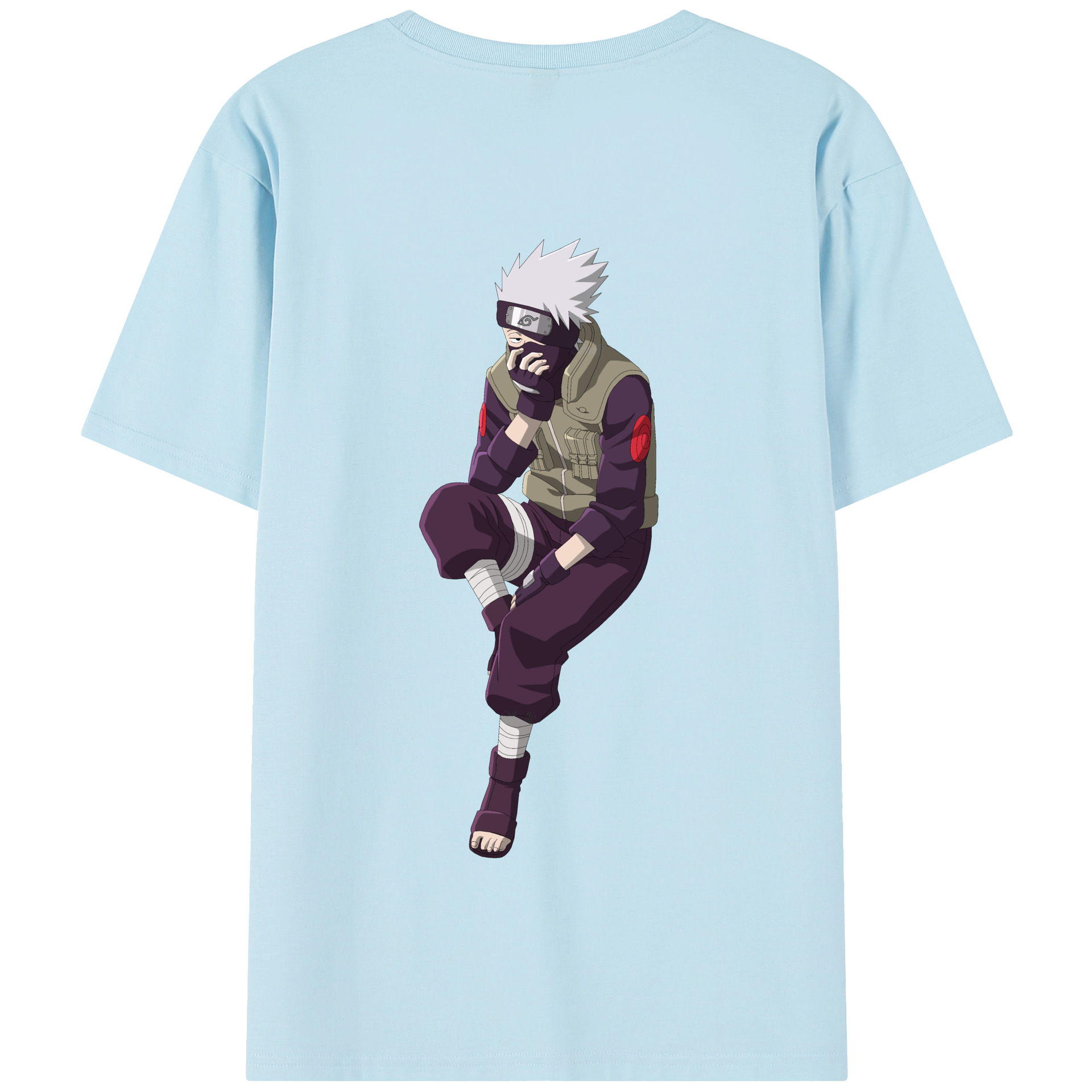 （画像用） NARUTO -ナルト- はたけ カカシ Hatake Kakashi 綿100％半袖Tシャツ（背面プリント）